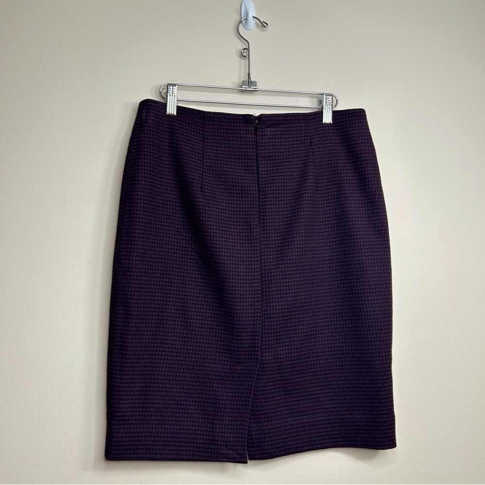 Le Chateau Mini Houndstooth Pencil Skirt Black and Plum Size 8 - Picture 2 of 8
